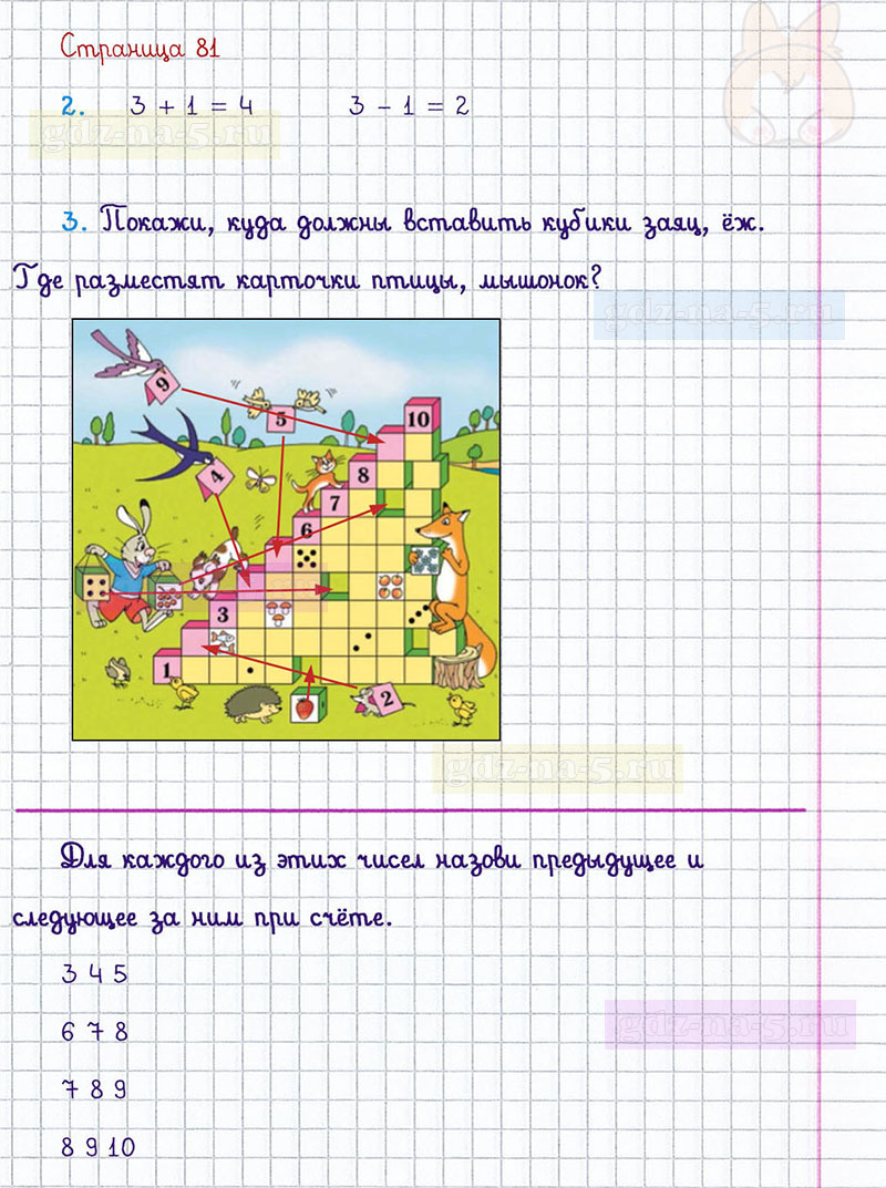 ГДЗ к 81 странице учебника по математике М.И. Моро, М.А. Бантова, Г.И. Бельтюкова за 1 класс 1 часть