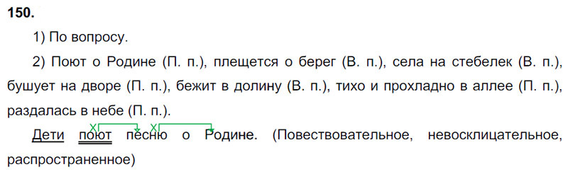 Русский 4 класс упражнение 150. Разбор предложения дети поют песню о родине. Упражнение 150 по русскому языку 4 класс 1 часть Канакина Горецкий. Гдз по русскому языку 4 класс Канакина упражнение 150. Русский язык 4 класс 1 часть упражнение 150.